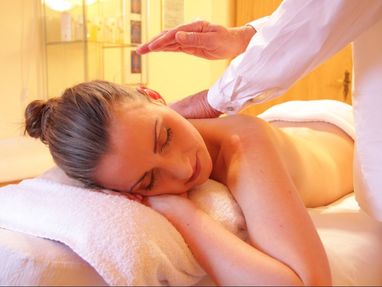 Picture of woman and gentle back massage